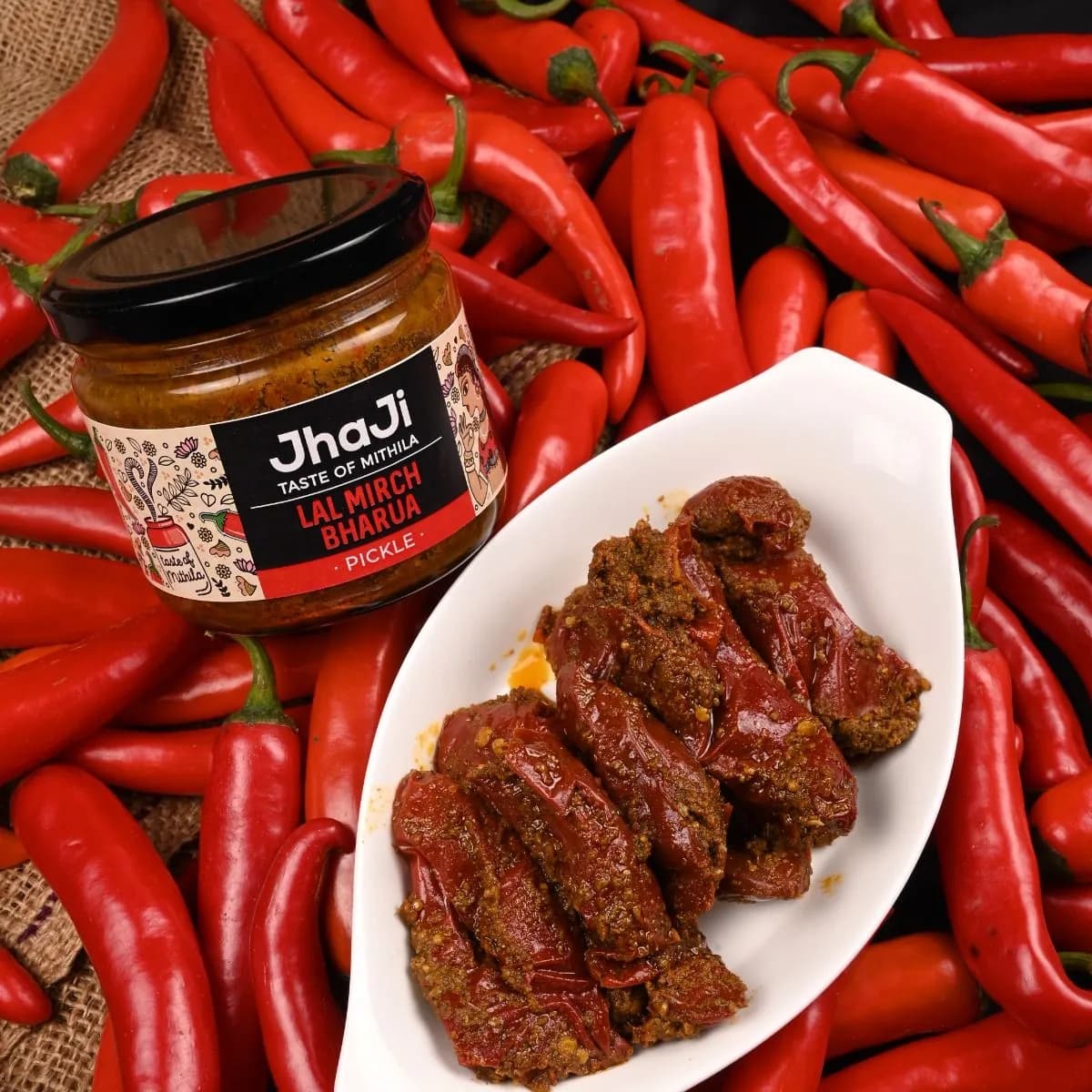 Product photography — Food product photography red chilli pickle